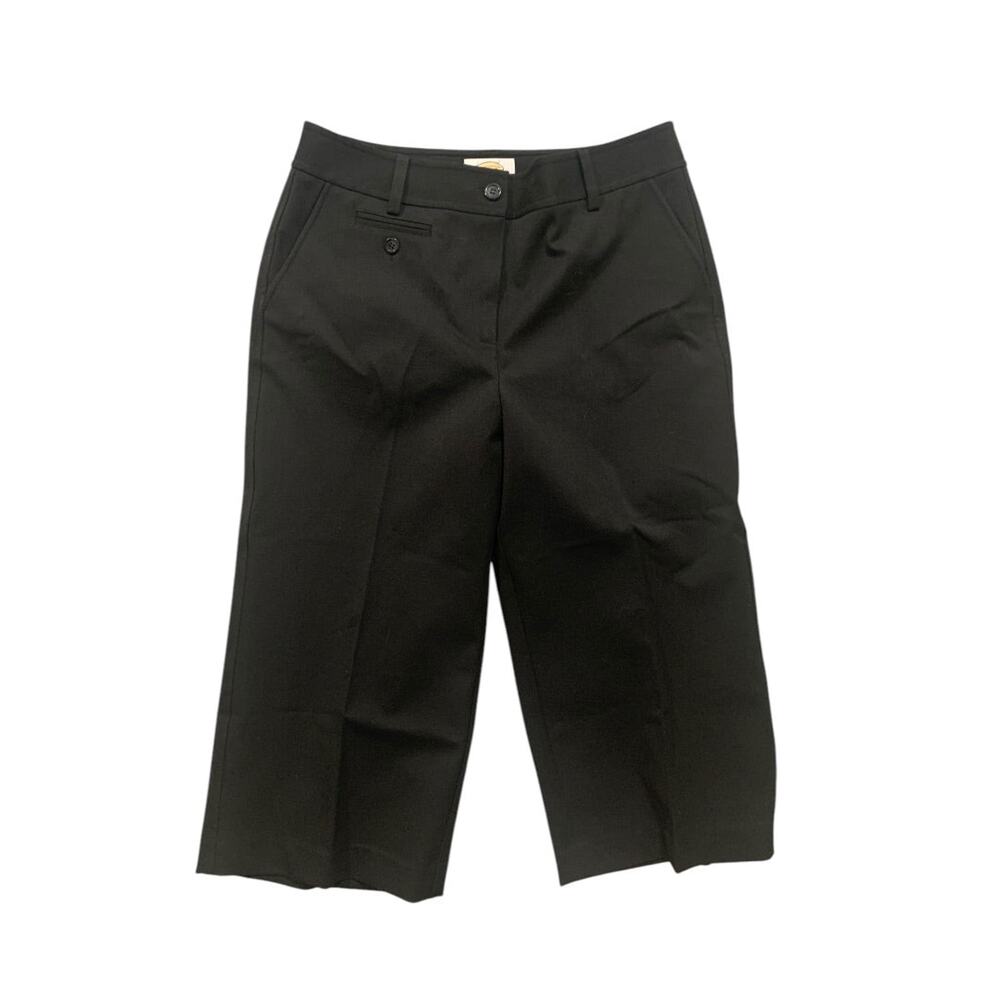 Size 10 Talbots Stretch Womens Black‎ Wide Leg Crop Dress Pants